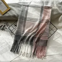 Unisex Casual Simple Style Lattice Imitation Cashmere Tassel Scarf sku image 25