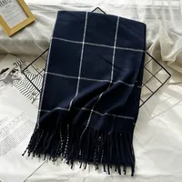 Unisex Casual Simple Style Lattice Imitation Cashmere Tassel Scarf sku image 29
