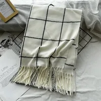 Unisex Casual Simple Style Lattice Imitation Cashmere Tassel Scarf sku image 31