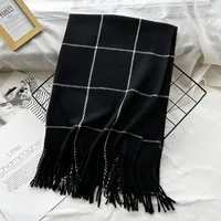 Unisex Casual Simple Style Lattice Imitation Cashmere Tassel Scarf sku image 33