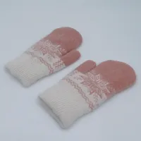 Rabbit Fur Gloves Korean Dongdaemun Winter Warm Women's Bag Finger Fleece-lined Thickened Multi-finger Solid Color Glove Bag Finger Gloves sku image 17