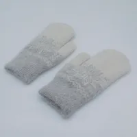 Rabbit Fur Gloves Korean Dongdaemun Winter Warm Women's Bag Finger Fleece-lined Thickened Multi-finger Solid Color Glove Bag Finger Gloves sku image 9