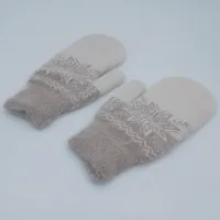 Rabbit Fur Gloves Korean Dongdaemun Winter Warm Women's Bag Finger Fleece-lined Thickened Multi-finger Solid Color Glove Bag Finger Gloves sku image 11