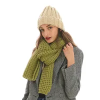 Hot Sale New  High-end Sense Women's  Solid Color Scarf Autumn And Winter  Knitted Scarf main image 2