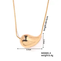 Modern Style Classic Style Water Droplets 304 Stainless Steel Plating K Gold Plated Women's Pendant Necklace sku image 2