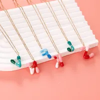 Casual Elegant Cute Letter 304 Stainless Steel Copper Enamel Plating K Gold Plated Women's Pendant Necklace main image 7