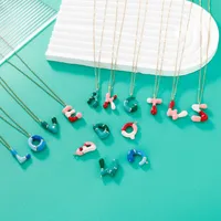 Casual Elegant Cute Letter 304 Stainless Steel Copper Enamel Plating K Gold Plated Women's Pendant Necklace main image 4