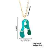 Casual Elegant Cute Letter 304 Stainless Steel Copper Enamel Plating K Gold Plated Women's Pendant Necklace sku image 1