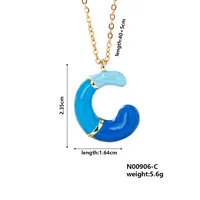 Casual Elegant Cute Letter 304 Stainless Steel Copper Enamel Plating K Gold Plated Women's Pendant Necklace sku image 3