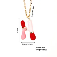 Casual Elegant Cute Letter 304 Stainless Steel Copper Enamel Plating K Gold Plated Women's Pendant Necklace sku image 8