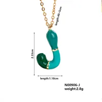 Casual Elegant Cute Letter 304 Stainless Steel Copper Enamel Plating K Gold Plated Women's Pendant Necklace sku image 10