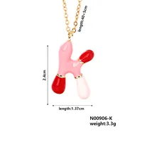 Casual Elegant Cute Letter 304 Stainless Steel Copper Enamel Plating K Gold Plated Women's Pendant Necklace sku image 11