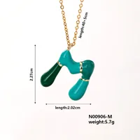Casual Elegant Cute Letter 304 Stainless Steel Copper Enamel Plating K Gold Plated Women's Pendant Necklace sku image 13
