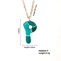 Casual Elegant Cute Letter 304 Stainless Steel Copper Enamel Plating K Gold Plated Women's Pendant Necklace sku image 16
