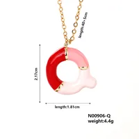 Casual Elegant Cute Letter 304 Stainless Steel Copper Enamel Plating K Gold Plated Women's Pendant Necklace sku image 17