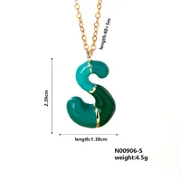 Casual Elegant Cute Letter 304 Stainless Steel Copper Enamel Plating K Gold Plated Women's Pendant Necklace sku image 19