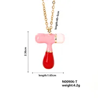 Casual Elegant Cute Letter 304 Stainless Steel Copper Enamel Plating K Gold Plated Women's Pendant Necklace sku image 20
