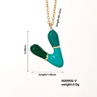 Casual Elegant Cute Letter 304 Stainless Steel Copper Enamel Plating K Gold Plated Women's Pendant Necklace sku image 22