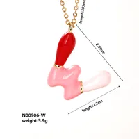 Casual Elegant Cute Letter 304 Stainless Steel Copper Enamel Plating K Gold Plated Women's Pendant Necklace sku image 23