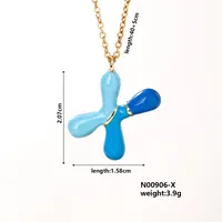 Casual Elegant Cute Letter 304 Stainless Steel Copper Enamel Plating K Gold Plated Women's Pendant Necklace sku image 24