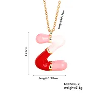 Casual Elegant Cute Letter 304 Stainless Steel Copper Enamel Plating K Gold Plated Women's Pendant Necklace sku image 26