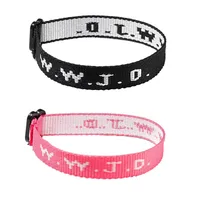 W.W.J.D. Letter Jacquard Printed Wrist Strap Bracelet Ribbon Unisex WWJD Bracelet Adjustable Bracelet main image 1