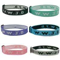 W.W.J.D. Letter Jacquard Printed Wrist Strap Bracelet Ribbon Unisex WWJD Bracelet Adjustable Bracelet main image 2