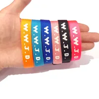 W.W.J.D. Letter Jacquard Printed Wrist Strap Bracelet Ribbon Unisex WWJD Bracelet Adjustable Bracelet main image 3