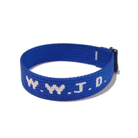 W.W.J.D. Letter Jacquard Printed Wrist Strap Bracelet Ribbon Unisex WWJD Bracelet Adjustable Bracelet sku image 14