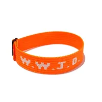 W.W.J.D. Letter Jacquard Printed Wrist Strap Bracelet Ribbon Unisex WWJD Bracelet Adjustable Bracelet sku image 12