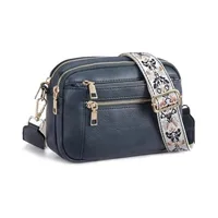 In Stock  Hot Sale Quilted Embroidered Plaid Color Matching Retro Shoulder Bag Zipper Shoulder Strap Messenger Bag Wallet Small Square Bag sku image 4