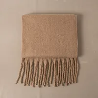 Brown Striped Scarf Women's Autumn And Winter Korean-style Trendy   Winter Warm Imitation Cashmere Windproof Scarf For Students sku image 1