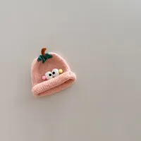 Personality Trendy Child Knitted Hat Funny Big Eyes Curling Woolen Cap New Autumn And Winter Children's Warm Hat Sleeve Cap sku image 2
