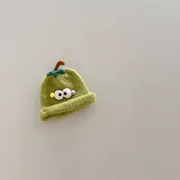 Personality Trendy Child Knitted Hat Funny Big Eyes Curling Woolen Cap New Autumn And Winter Children's Warm Hat Sleeve Cap sku image 4