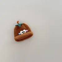Personality Trendy Child Knitted Hat Funny Big Eyes Curling Woolen Cap New Autumn And Winter Children's Warm Hat Sleeve Cap sku image 7
