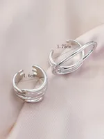 Summer Korean Niche Design Simple Elegant Street Shot Cold Exaggerated Style Hollow Shape Two-Piece Alloy Ring main image 1