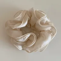 French Rose Manor Soft Yarn Flower Hairband Internet Celebrity 2024 New Sweet Low Ponytail Tie-up Hair Rubber Band For Women sku image 2