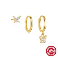S925 Sterling Silver Classic Eight Awn Star Rhinestone Earrings Suit Europe And America  Hot Selling Butterfly  Earrings Earrings For Women main image 3