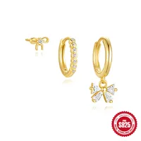 S925 Sterling Silver Classic Eight Awn Star Rhinestone Earrings Suit Europe And America  Hot Selling Butterfly  Earrings Earrings For Women sku image 2