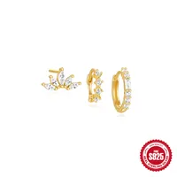 S925 Loving Heart In Sterling Silver Zircon Petal Stud Earrings Eardrop Earring Suit Best Seller In Europe And America Classic Five-Pointed Star Earrings Female sku image 2