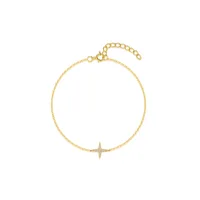 Classic S925 Sterling Silver Diamond Four Eight-Pointed Stars Slim Bracelet Women's Fashion Temperament Commute Hot Selling Element Bracelet Ornament main image 3