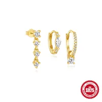 S925 Sterling Silver Inlaid Star Geometric Pendant Earrings Earring Set Best Seller In Europe And America Diamond Flower Stud Earrings main image 4