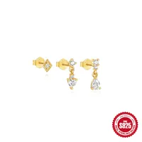 S925 Sterling Silver Diamond-Embedded Exquisite Six-Pointed Star Love Heart Stud Earrings Earrings Cross-Border Hot Selling XINGX Special-Interest Earrings Suit Women sku image 1