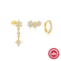 S925 Sterling Silver Diamond-Embedded Exquisite Six-Pointed Star Love Heart Stud Earrings Earrings Cross-Border Hot Selling XINGX Special-Interest Earrings Suit Women sku image 5