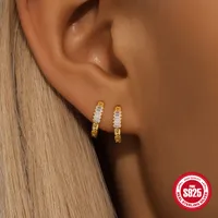 New S925 Sterling Silver Square Diamond Water Drop Chain Earclip Earrings Earrings Best Seller In Europe And America Light Luxury Opal Earrings main image 1