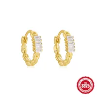 New S925 Sterling Silver Square Diamond Water Drop Chain Earclip Earrings Earrings Best Seller In Europe And America Light Luxury Opal Earrings sku image 1