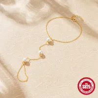 S925 Sterling Silver White Pearl Bracelet Best Seller In Europe And America Light Luxury Temperament All-Match Mitten-Type Bracelet Multi-Layer Twin Bracelet main image 3