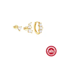 S925 Sterling Silver Classic Pearl Petal Zircon All-Match Suit Earrings Earrings Europe And America Cross Border Hot Sale Stud Earrings sku image 5