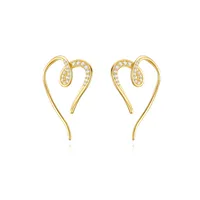 New S925 Sterling Silver Exaggerated Metal Feeling Line Earrings Best Seller In Europe And America Diamond Ins Fashion Fashionable And Versatile Earrings main image 2