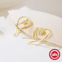 New S925 Sterling Silver Exaggerated Metal Feeling Line Earrings Best Seller In Europe And America Diamond Ins Fashion Fashionable And Versatile Earrings main image 5
